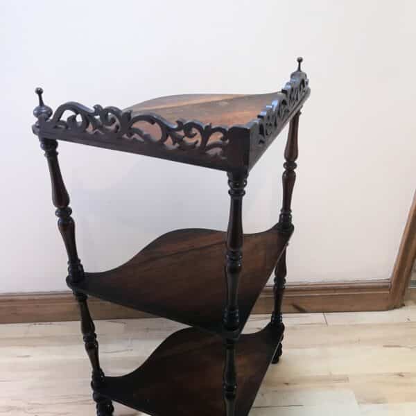 Rosewood free standing corner whatnot Victorian Antique Furniture 9