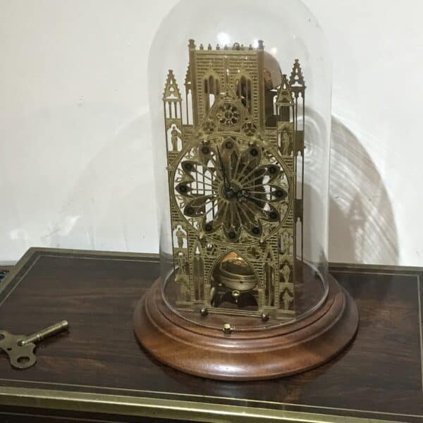 Cathedral skeleton glass dome clock Antique Clocks 3