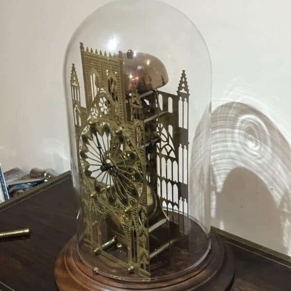 Cathedral skeleton glass dome clock Antique Clocks 13