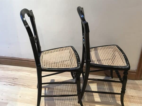 Pair of Lady’s bedrooms mother of Pearl Berger seated chairs Antique Chairs 17
