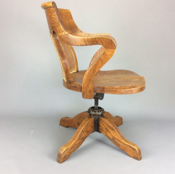 Oak Swivel and Tilt Desk Chair Swivel and Tilt Desk Chair Antique Chairs 5