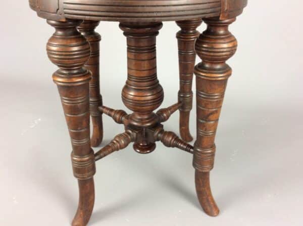 Edwardian Adjustable Piano Stool - Image 4