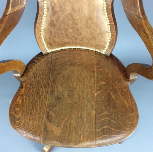 Oak Swivel and Tilt Desk Chair - Image 7