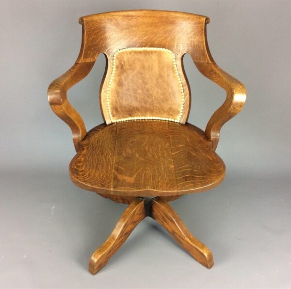 Oak Swivel and Tilt Desk Chair