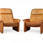 A Pair of De Sede Reclining DS50 in Tan Neck Leather de sede Antique Chairs