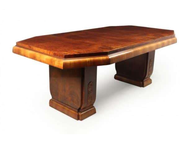 Art Deco Burr Walnut Dining Table