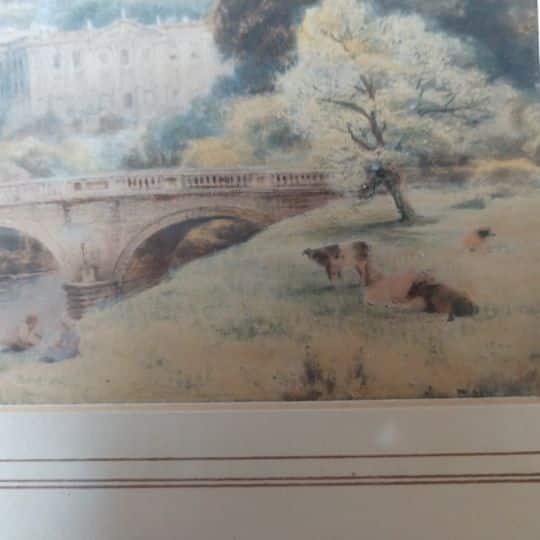 EXQUISITE Chatsworth House signed MINIATURE watercolour by Charles Frederick Allbon c1900 Derbyshire Antique Art 6