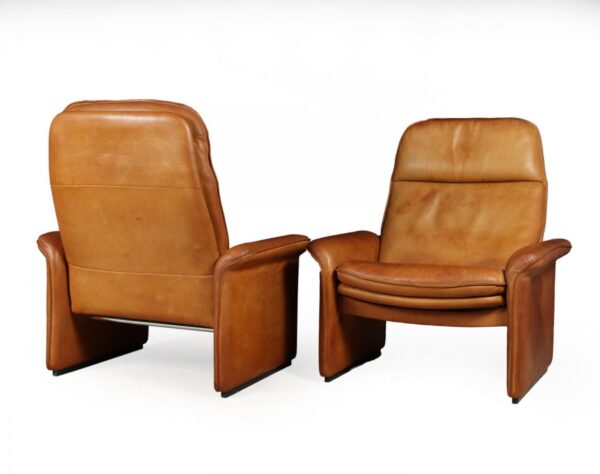 A Pair of De Sede Reclining DS50 in Tan Neck Leather de sede Antique Chairs 14
