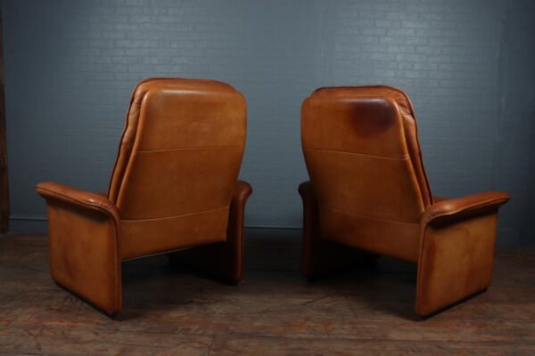 A Pair of De Sede Reclining DS50 in Tan Neck Leather de sede Antique Chairs 10