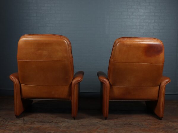 A Pair of De Sede Reclining DS50 in Tan Neck Leather de sede Antique Chairs 9