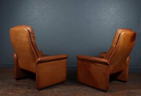 A Pair of De Sede Reclining DS50 in Tan Neck Leather de sede Antique Chairs 8