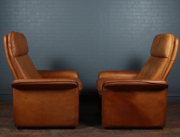 A Pair of De Sede Reclining DS50 in Tan Neck Leather de sede Antique Chairs 7