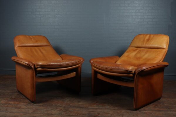 A Pair of De Sede Reclining DS50 in Tan Neck Leather de sede Antique Chairs 5