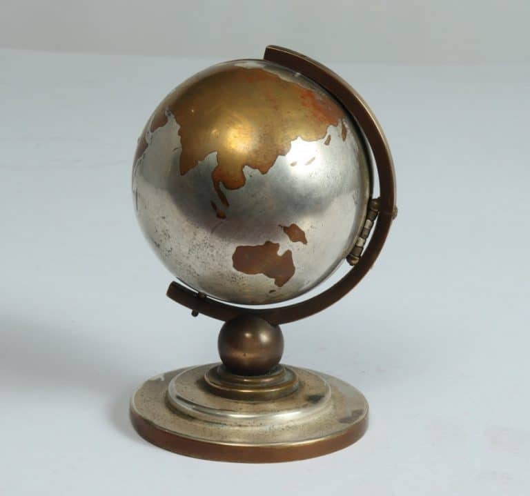 Globe Bedside Travel or Desk Clock c1950