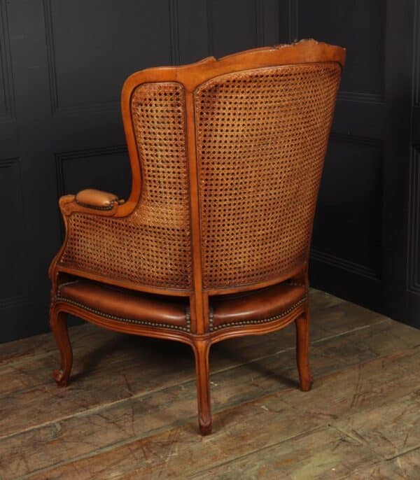 French Leather Bergere Chair Louis XV style Bergere Antique Chairs 10