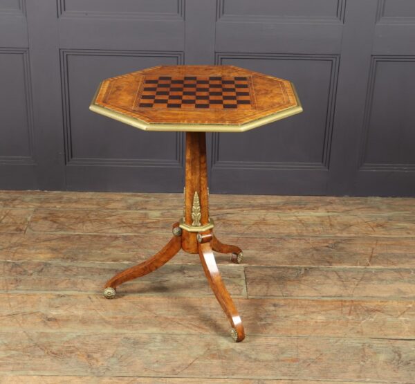 Antique English Walnut, Satinwood and Ebony Chess Table c1880 - Image 10