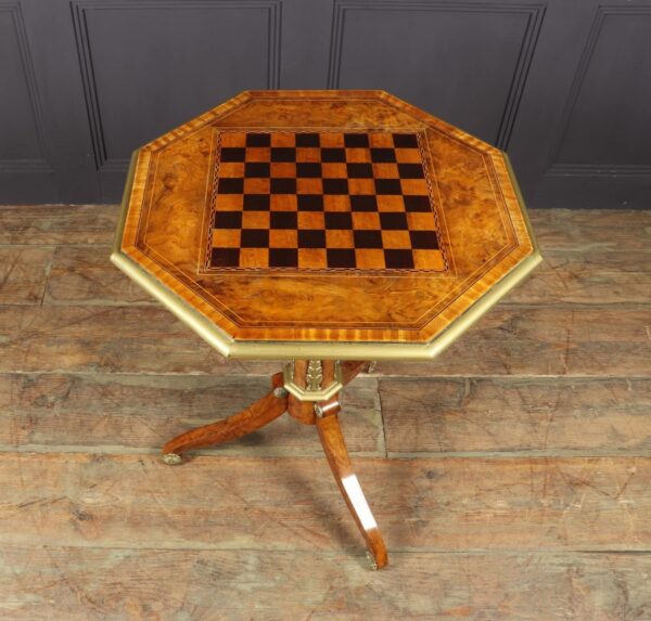 Antique English Walnut, Satinwood and Ebony Chess Table c1880 - Image 9