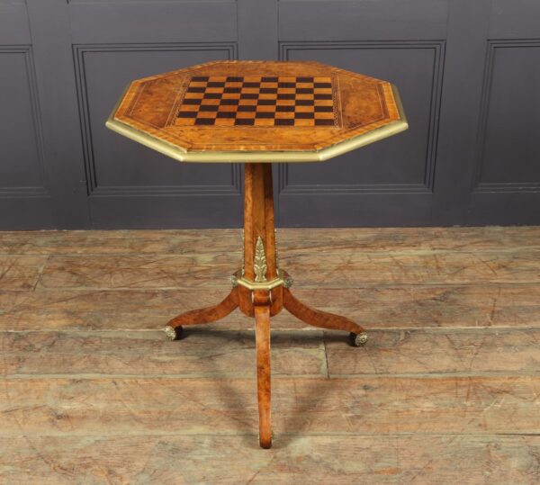 Antique English Walnut, Satinwood and Ebony Chess Table c1880 - Image 7