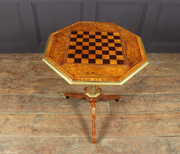 Antique English Walnut, Satinwood and Ebony Chess Table c1880 - Image 6