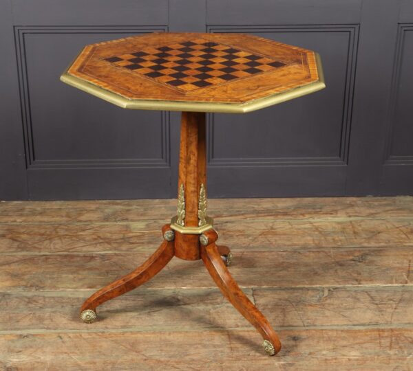 Antique English Walnut, Satinwood and Ebony Chess Table c1880 - Image 2