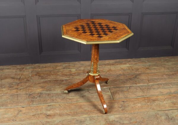 Antique English Walnut, Satinwood and Ebony Chess Table c1880 - Image 14