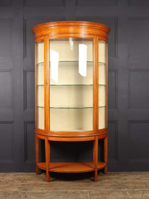 Antique Satinwood Demi Lune Display Cabinet c1900 Antique Cabinets 13