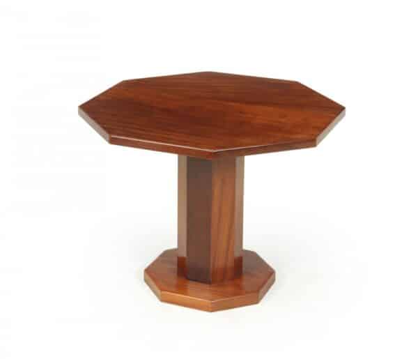 Art Deco Solid Walnut Octagonal Table