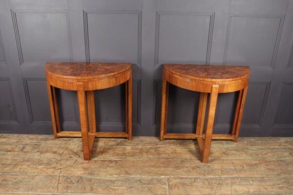 Pair of Art Deco Walnut Card / Console Tables - Image 12