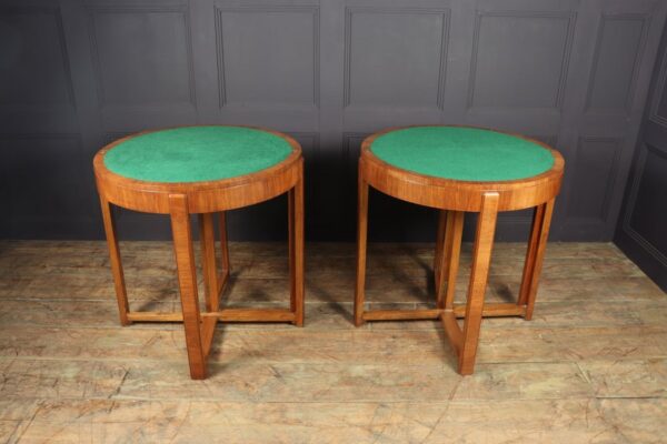 Pair of Art Deco Walnut Card / Console Tables Antique Tables 5