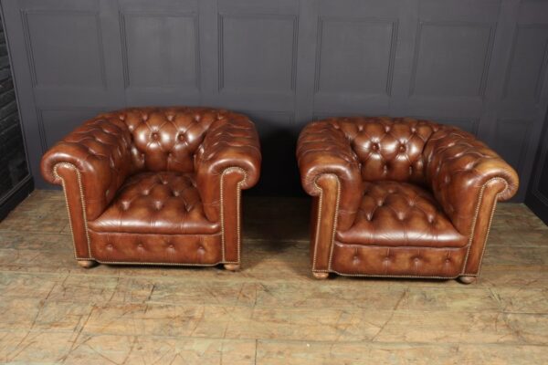 Vintage Leather Chesterfield Club Chairs Antique Chairs 13