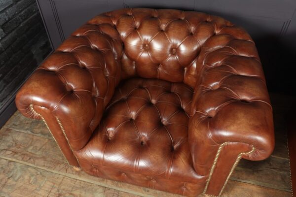 Vintage Leather Chesterfield Club Chairs - Image 10