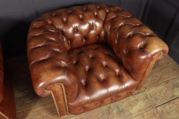 Vintage Leather Chesterfield Club Chairs Antique Chairs 11