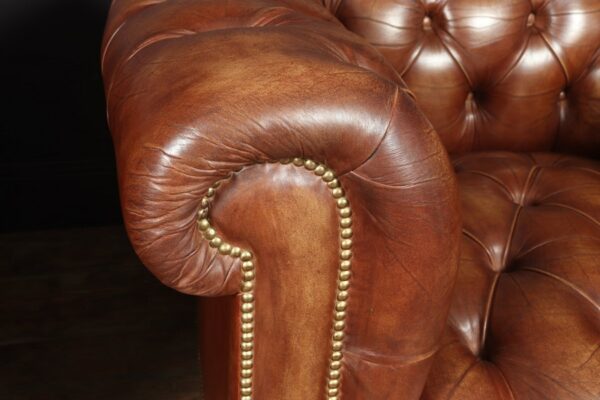 Vintage Leather Chesterfield Club Chairs - Image 8