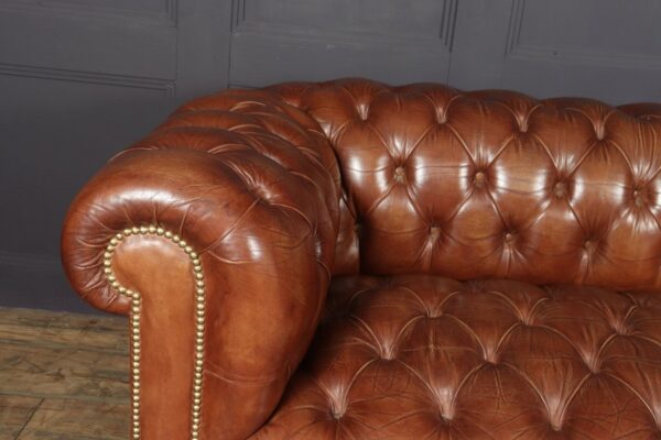 Vintage Leather Chesterfield Sofa 4 seat Antique Furniture 12