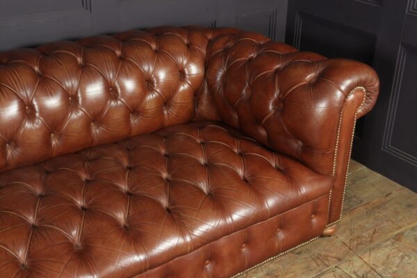 Vintage Leather Chesterfield Sofa 4 seat Antique Furniture 10