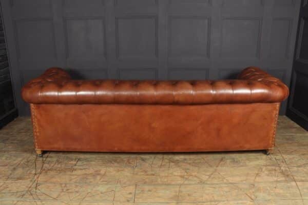 Vintage Leather Chesterfield Sofa 4 seat Antique Furniture 4