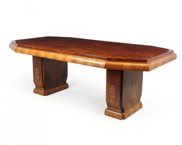 Art Deco Burr Walnut Dining Table dining table Antique Furniture 15