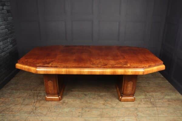 Art Deco Burr Walnut Dining Table dining table Antique Furniture 14