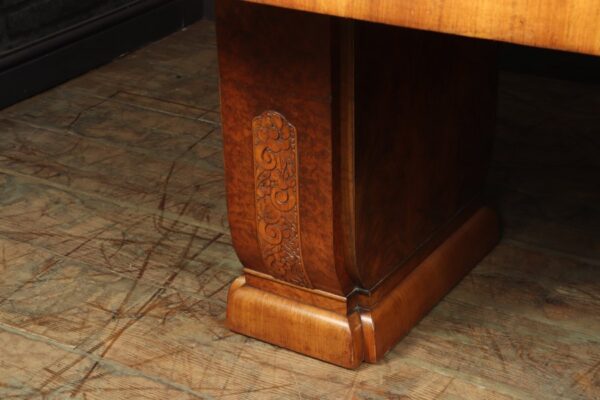 Art Deco Burr Walnut Dining Table - Image 9