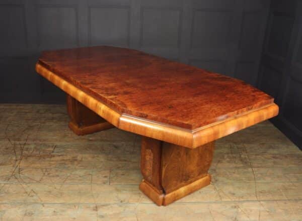 Art Deco Burr Walnut Dining Table dining table Antique Furniture 9
