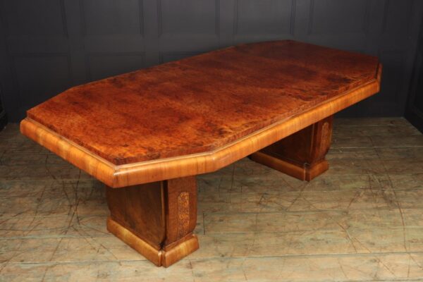 Art Deco Burr Walnut Dining Table - Image 4