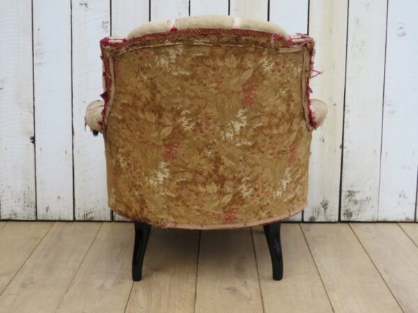 Antique French Button Back Chair For Re-upholstery armchair Antique Chairs 8