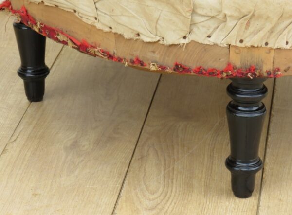 Antique French Button Back Chair For Re-upholstery - Image 4