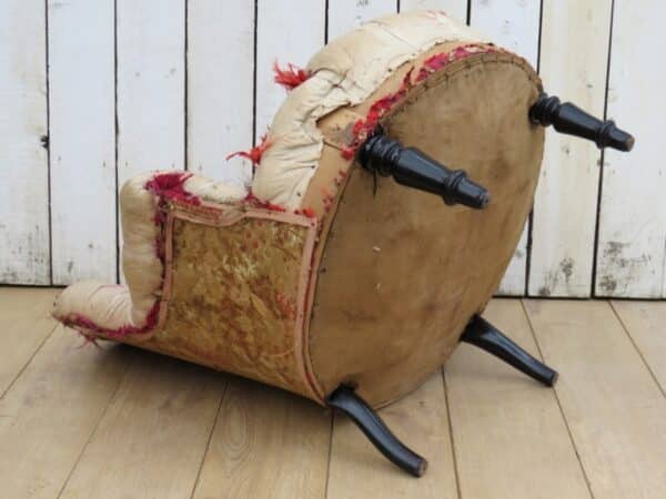 Antique French Button Back Chair For Re-upholstery - Image 7