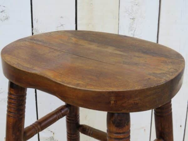 Set Of Three Oak Bar Stools Bar Antique Furniture 9