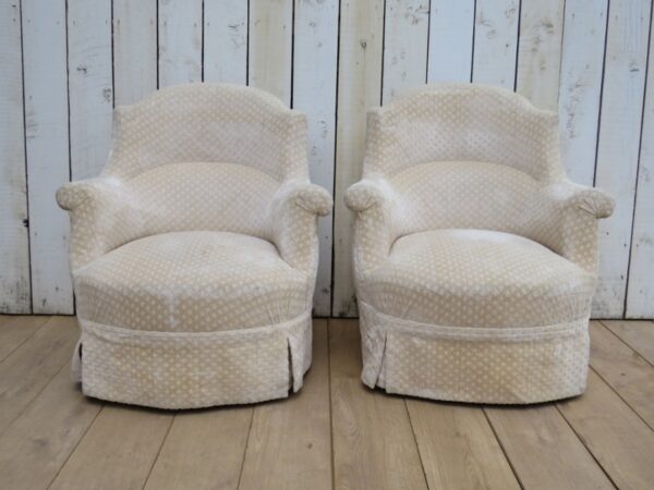 Pair Of Antique French Tub Armchairs armchairs Antique Chairs 10