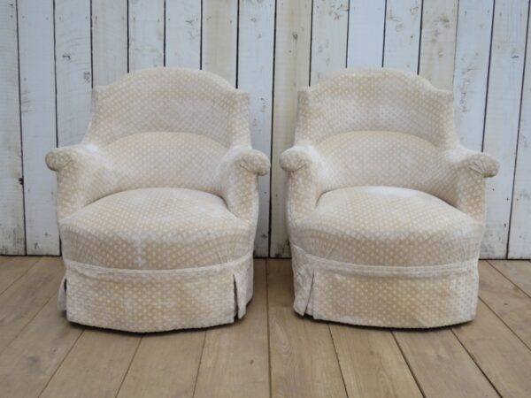 Pair Of Antique French Tub Armchairs - Image 8
