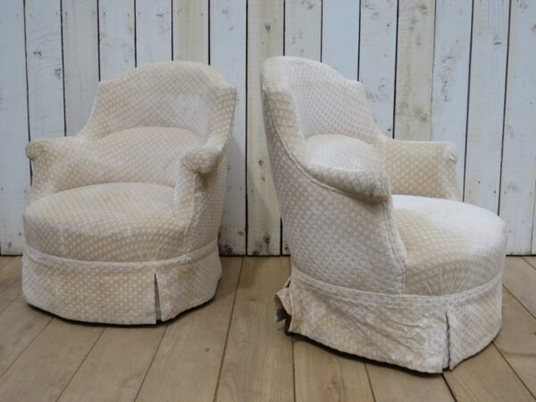 Pair Of Antique French Tub Armchairs armchairs Antique Chairs 7