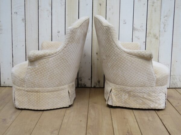 Pair Of Antique French Tub Armchairs armchairs Antique Chairs 4