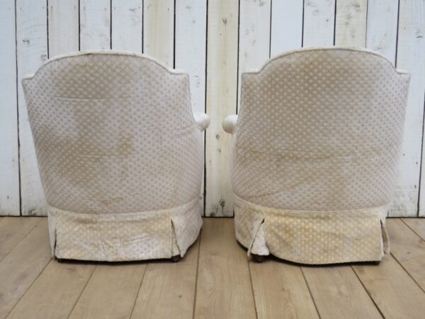 Pair Of Antique French Tub Armchairs armchairs Antique Chairs 8